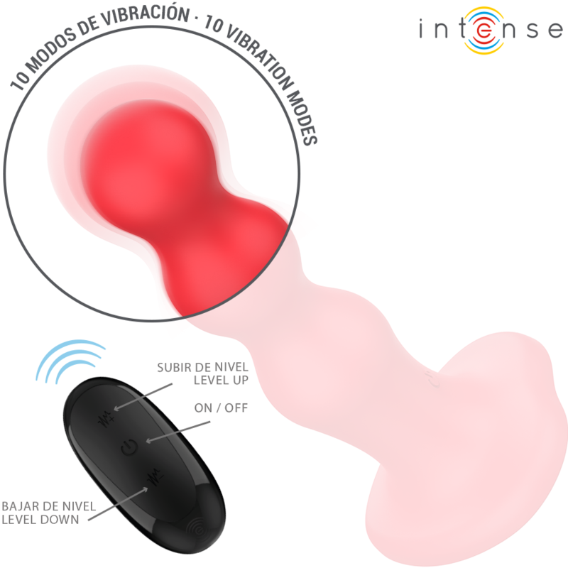 Intense Cody tapadókorongos távirányítós vibrátor – piros (4)