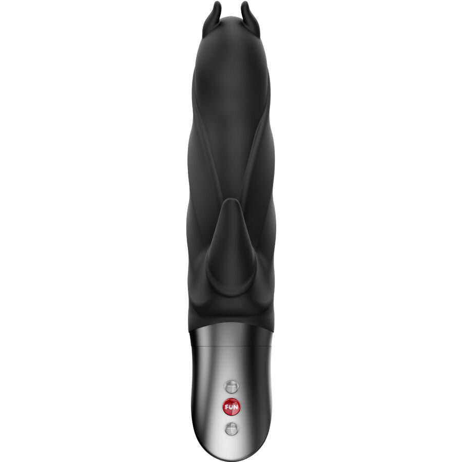 Fun Factory Darling Devil csiklóizgatós G-pont vibrátor Fekete elölnézetben, ergonomikus markolattal és ívelt szárral