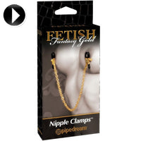 Fetish Fantasy Gold mellbimbócsipesz lánccal (4)