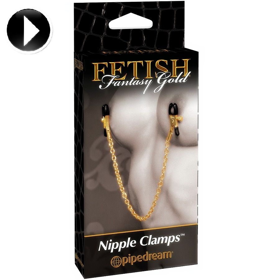 Fetish Fantasy Gold mellbimbócsipesz lánccal (4)