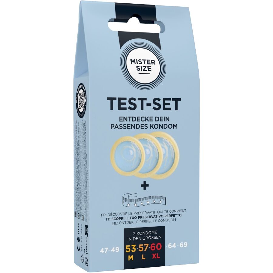 MISTER SIZE óvszer méretteszt szett mérőszalaggal – 3 db