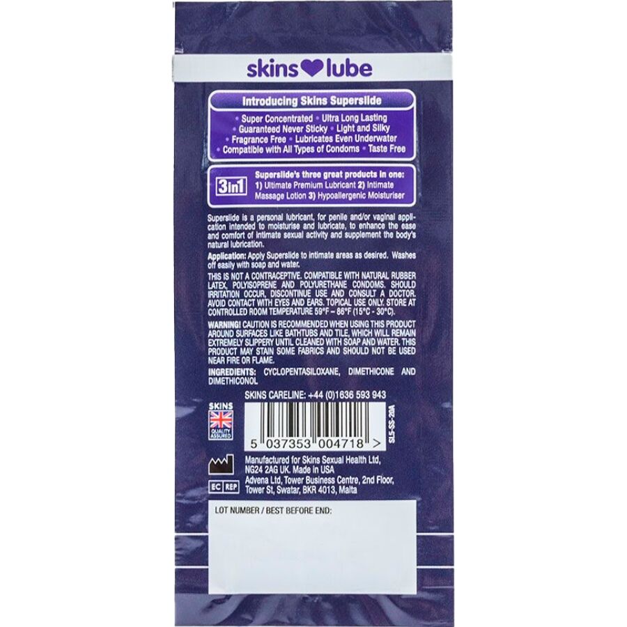 Skins Superslide szilikonos síkosító minta – 5 ml