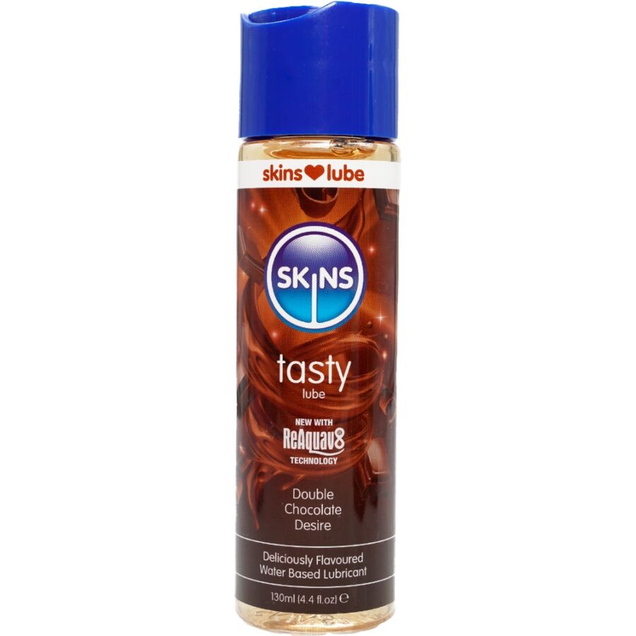 Skins Tasty ízesített vízbázisú síkosító – 130 ml – Dupla csoki (3)