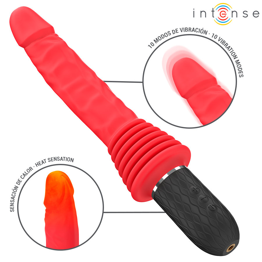 Intense Cynthia távirányítós lökő vibrátor – piros