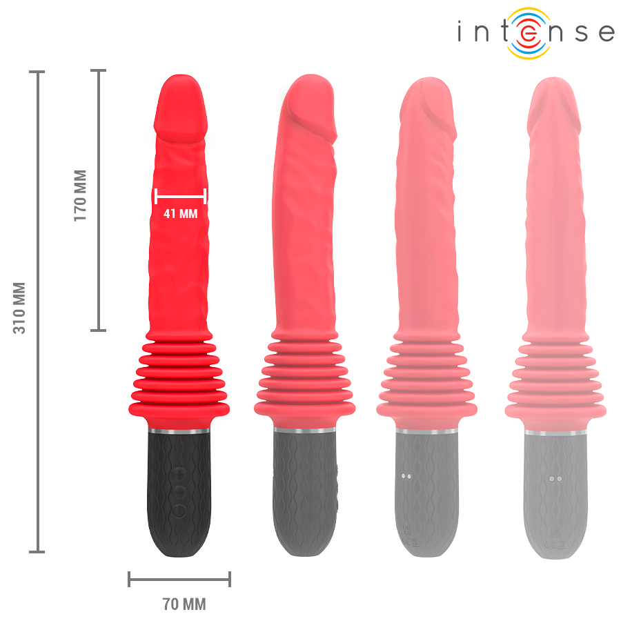 Intense Cynthia távirányítós lökő vibrátor – piros (6)