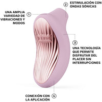 Lelo Sona 3 Halvány lila csiklóizgató, SonicWave technológia és hullámos stimulációs fej, oldalnézetből