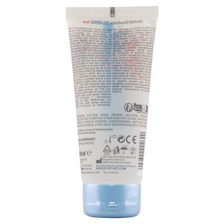HOT Superglide vízbázisú anál síkosító, 100 ml