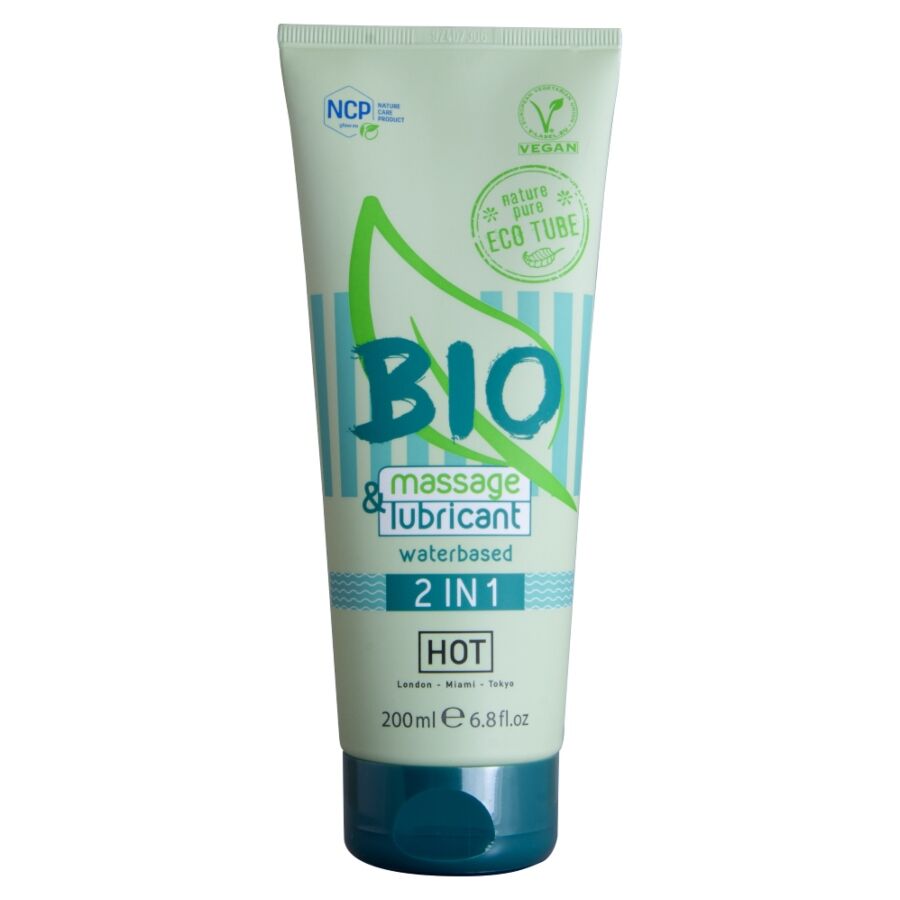 HOT Bio 2 az 1-ben vízbázisú síkosító, masszázsgél – 200 ml