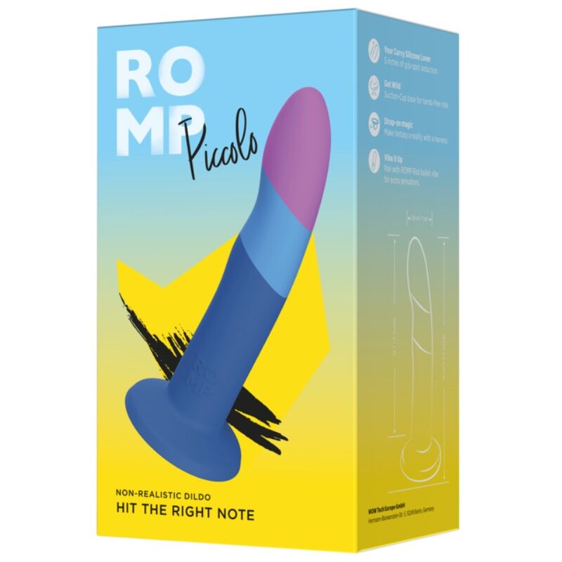 Romp Piccolo tapadókorongos szilikondildó, 14 cm (5)