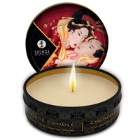 Shunga Caress by Candlelight masszázsgyertya – Eper és pezsgő, 30 ml (9)