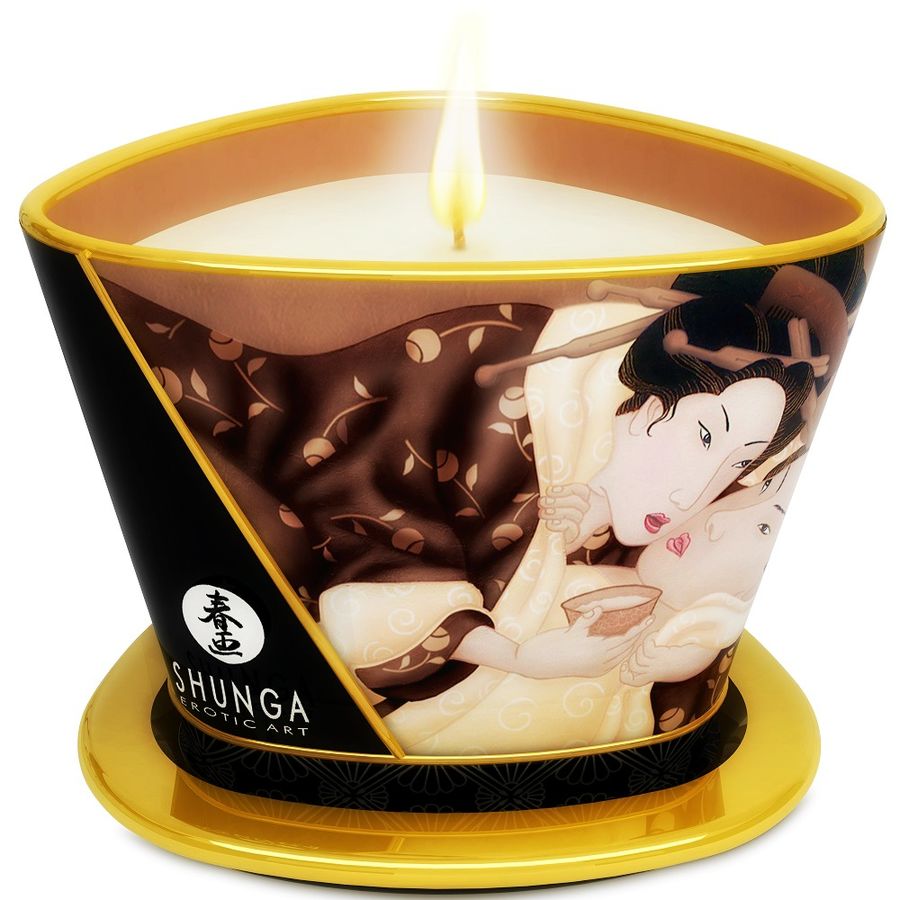 Shunga Caress by Candlelight masszázsgyertya – Csokoládé, 170 ml (5)