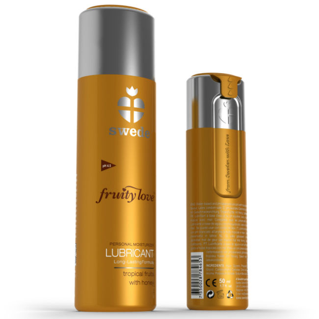 Swede Fruity Love ízesített vízbázisú síkosító – Trópusi gyümölcs-méz, 50 ml (5)