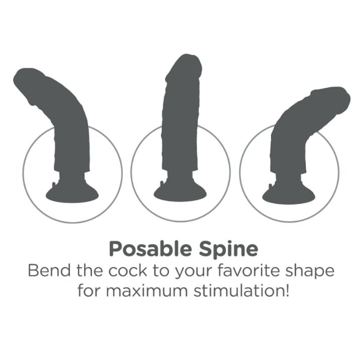 King Cock 23 cm élethű vibrátor herékkel – fekete (6)