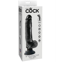 King Cock 23 cm élethű vibrátor herékkel – fekete (2)