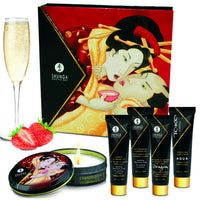 Shunga Geisha's Secret utazó masszázsszett – Eper és pezsgő