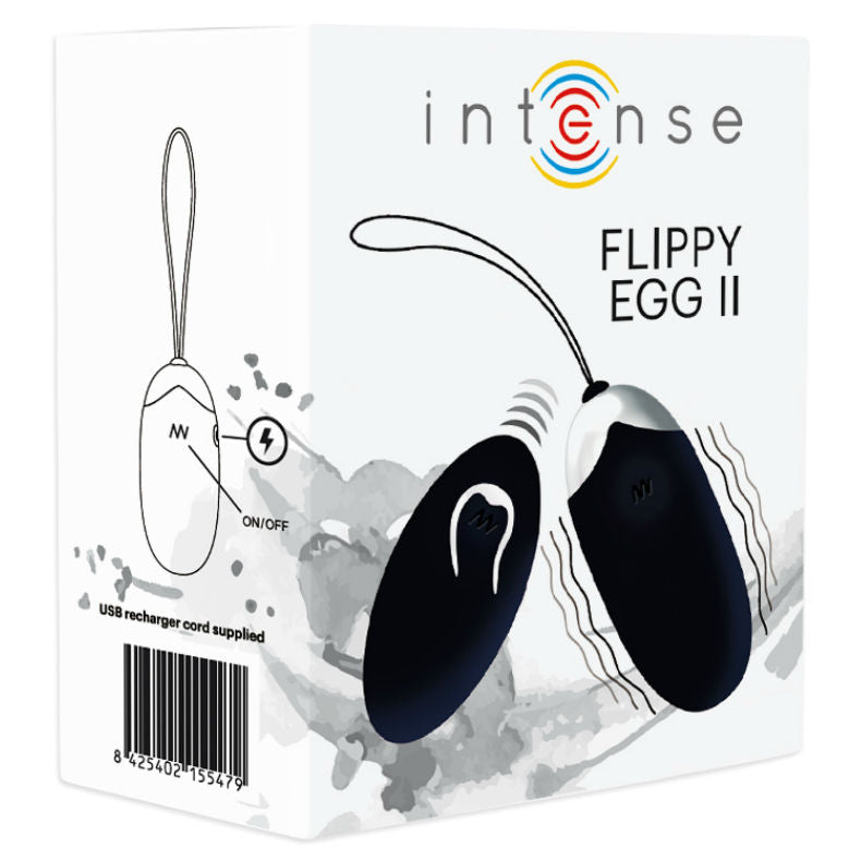 Intense Flippy II tölthető, távirányítós vibrotojás – fekete (5)