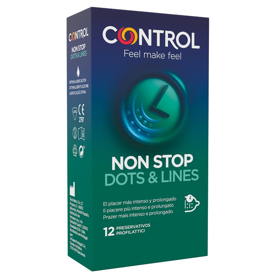 Control NonStop Dots & Lines késleltető óvszer – 12 db