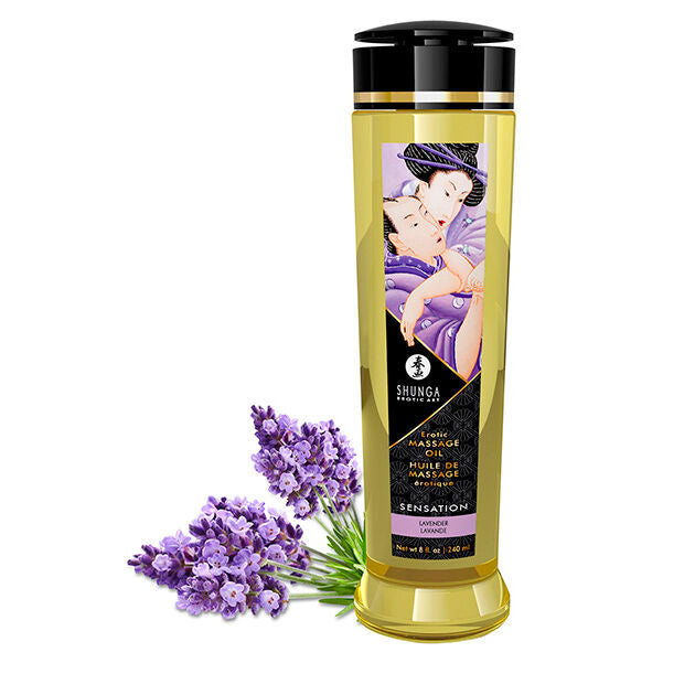 Shunga erotikus masszázsolaj – 240 ml – Levendula (7)