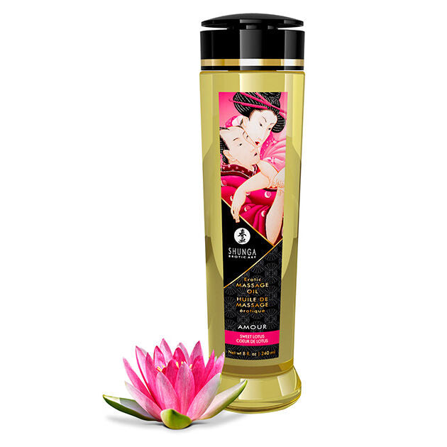 Shunga erotikus masszázsolaj – 240 ml – Édes lótusz (8)