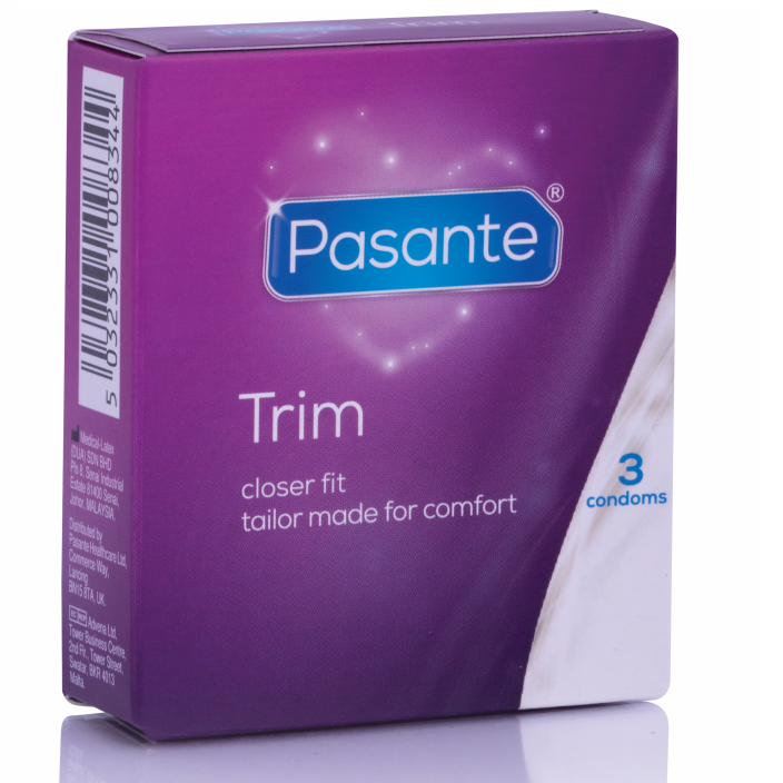 Pasante Trim szűk óvszer (49 mm) – 3–144 db