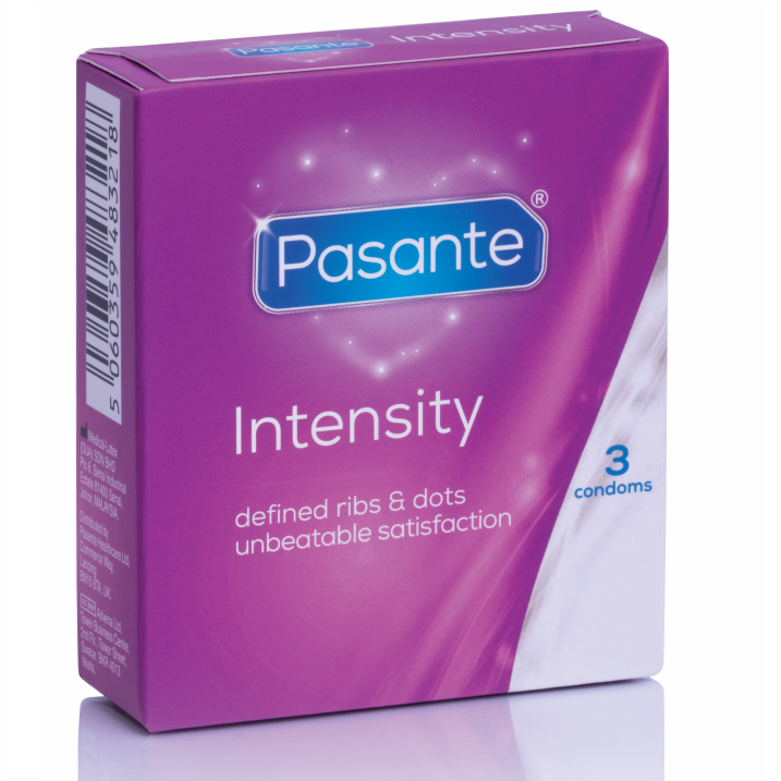 Pasante Intensity bordázott, pontozott óvszer – 3 db