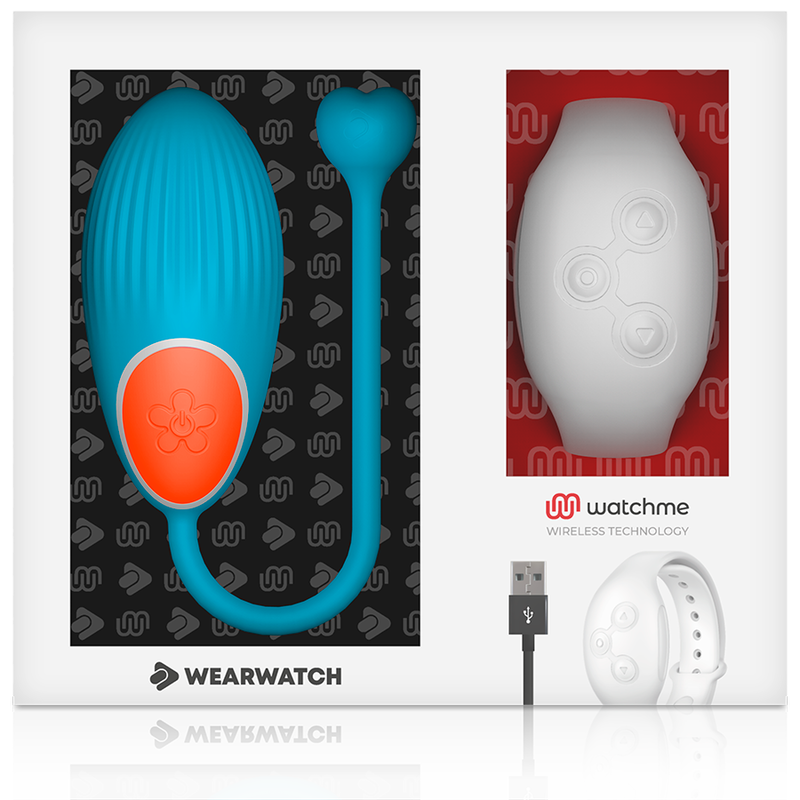 Wearwatch Egg vibrotojás távirányító órával – kék / hófehér (5)