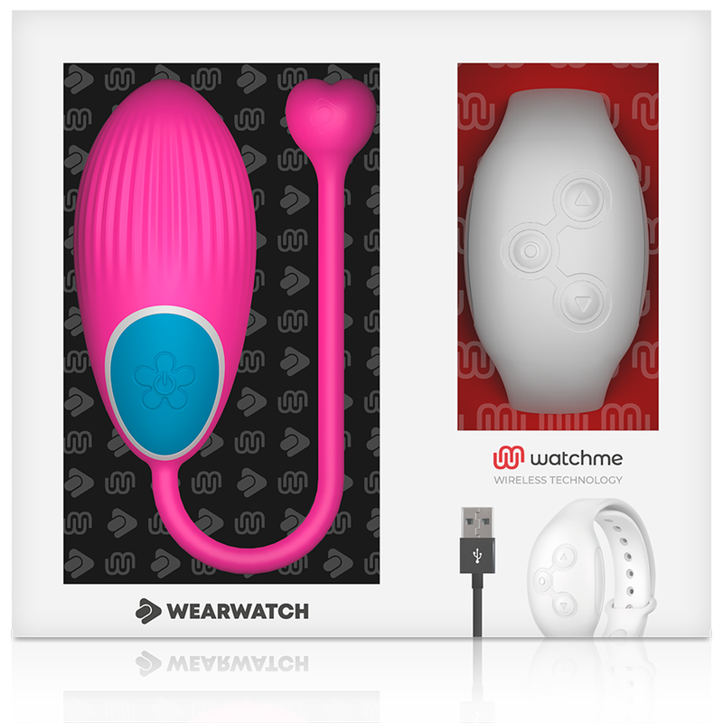 Wearwatch Egg vibrotojás távirányító órával – fukszia / hófehér (7)