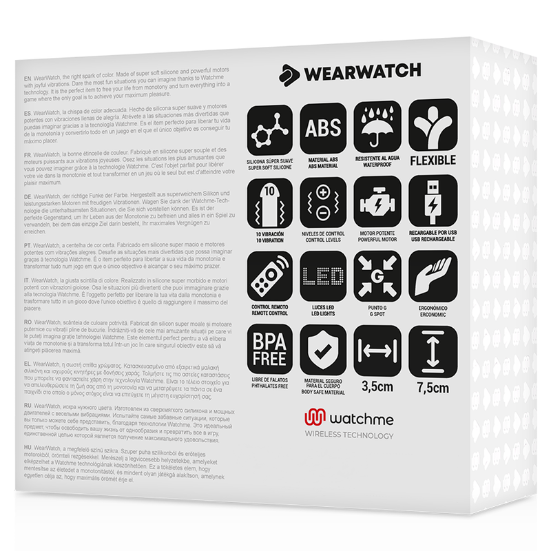 Wearwatch Egg vibrotojás távirányító órával – fukszia / tengerkék (7)