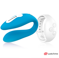 Wearwatch Dual kettős vibrátor távirányító órával – indigó / hófehér (2)