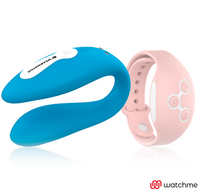 Wearwatch Dual kettős vibrátor távirányító órával – indigó / rózsaszín (2)