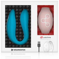 Wearwatch Dual kettős vibrátor távirányító órával – indigó / rózsaszín (7)