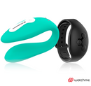 Wearwatch Dual kettős vibrátor távirányító órával – vízzöld / fekete (2)