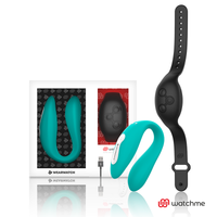 Wearwatch Dual kettős vibrátor távirányító órával – vízzöld / fekete