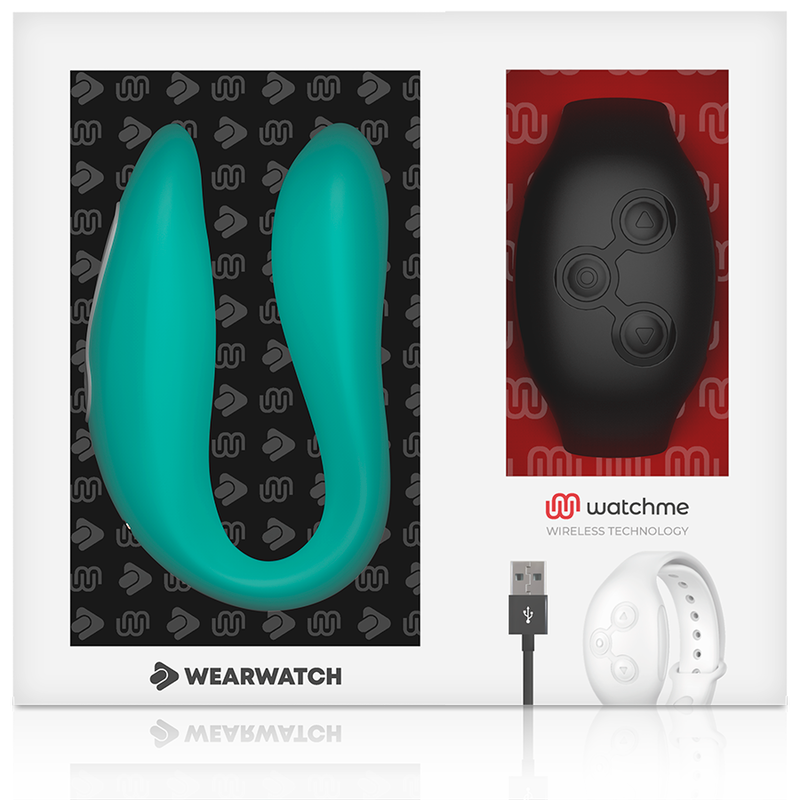 Wearwatch Dual kettős vibrátor távirányító órával – vízzöld / fekete (5)