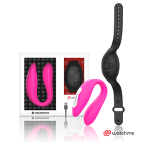 Wearwatch Dual kettős vibrátor távirányító órával – fukszia / fekete