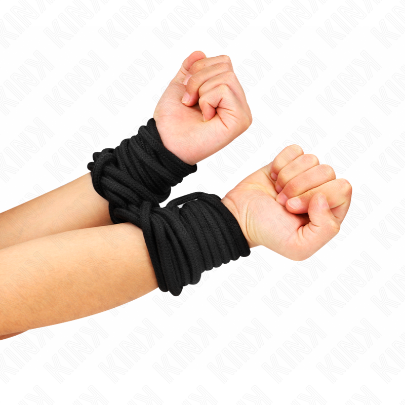 Kink pamut bondage kötél 20 m – fekete – 4. kép