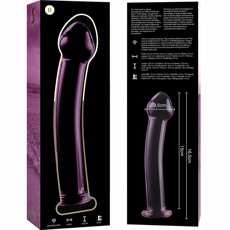 Nebula Model 11 üvegdildó, 16 cm – rózsaszín – 5. kép