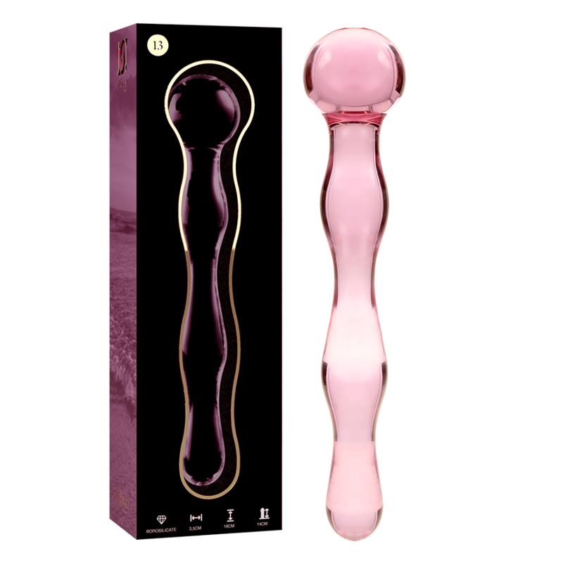 Nebula Model 13 üvegdildó, 18 cm – rózsaszín – 2. kép