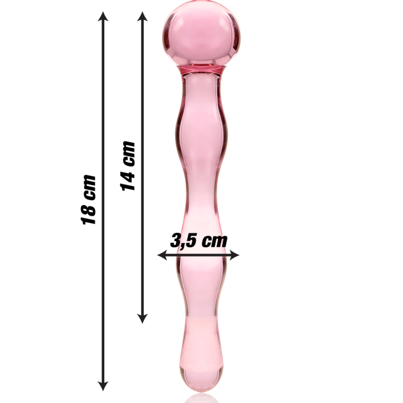 Nebula Model 13 üvegdildó, 18 cm – rózsaszín – 3. kép