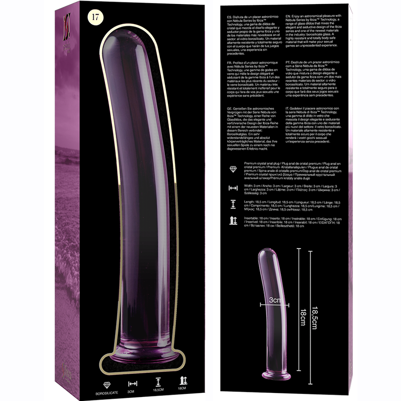 Nebula Model 17 üvegdildó, 18,5 cm – rózsaszín – 5. kép