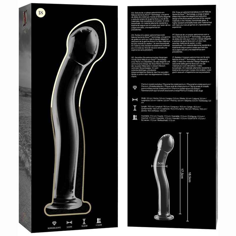 Nebula Model 18 üvegdildó, 18,5 cm – átlátszó – 5. kép