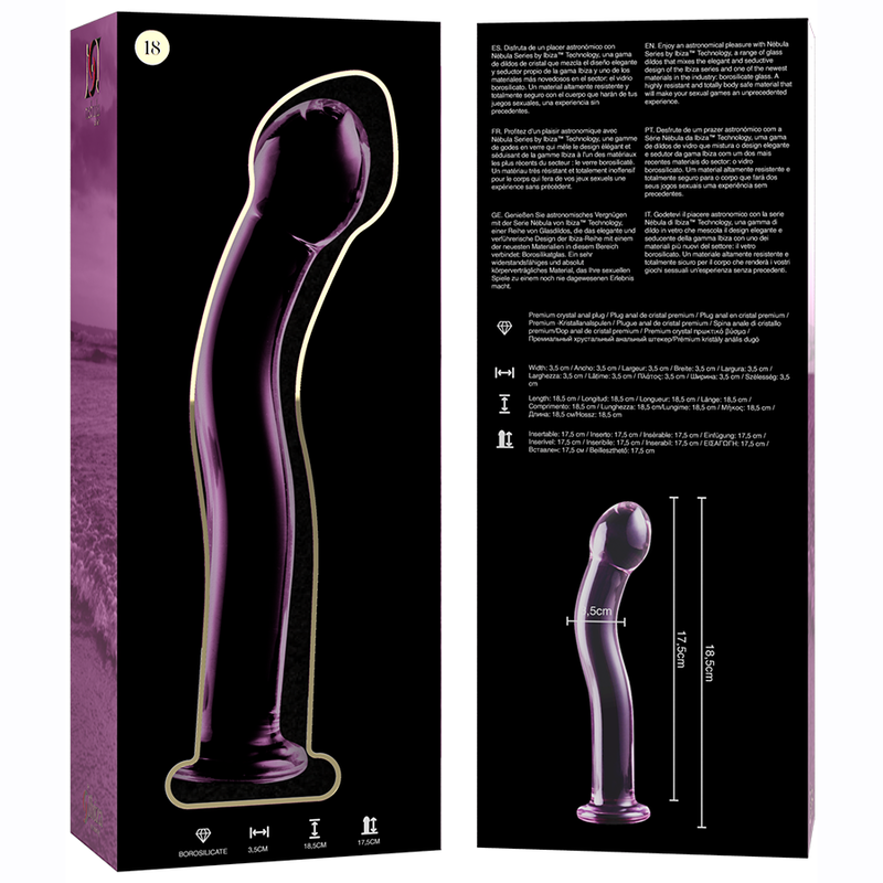 Nebula Model 18 üvegdildó, 18,5 cm – rózsaszín – 5. kép