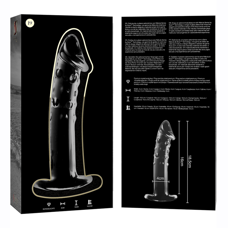 Nebula Model 19 üvegdildó, 18,5 cm – átlátszó – 5. kép