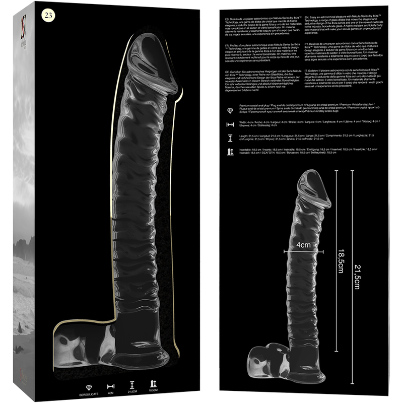 Nebula Model 23 üvegdildó, 21,5 cm – átlátszó – 5. kép