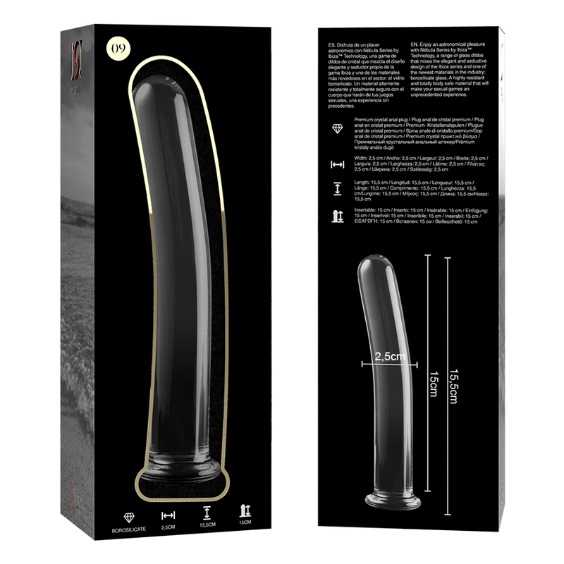 Nebula Model 9 üvegdildó, 15,5 cm – átlátszó – 5. kép