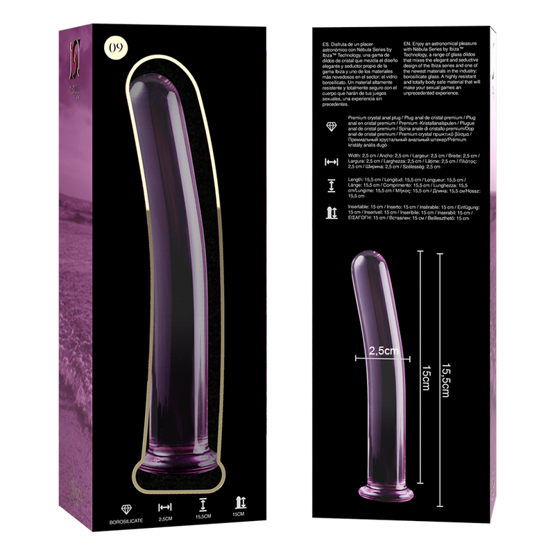 Nebula Model 9 üvegdildó, 15,5 cm – rózsaszín – 5. kép