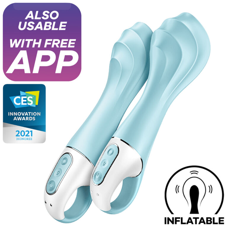 Satisfyer Air Pump Vibrator 5+ felfújható vibrátor – kék