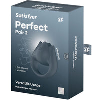 Satisfyer Perfect Pair 2 ujjvibrátor és péniszgyűrű – szürke – 9. kép