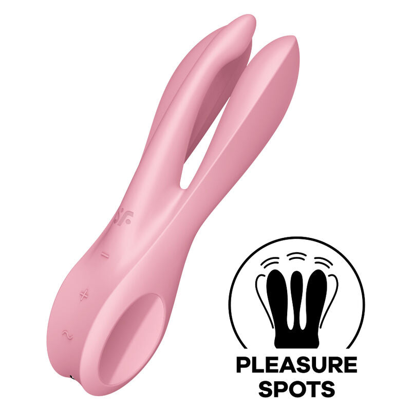 Satisfyer Threesome 1 háromkarú csiklóvibrátor, rózsaszín