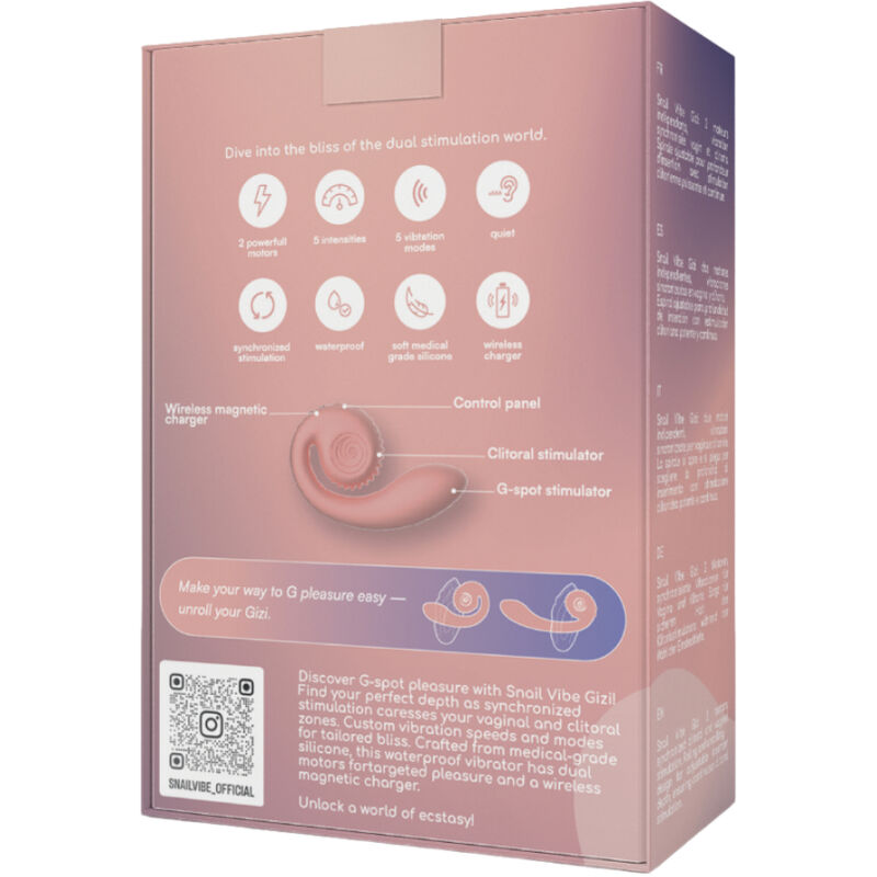 Snail Vibe Gizi kettős stimulációs vibrátor, Rózsaszín